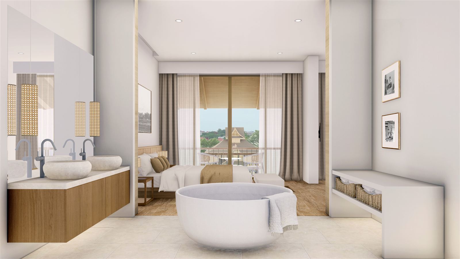 Family Room bedroom and sitting area