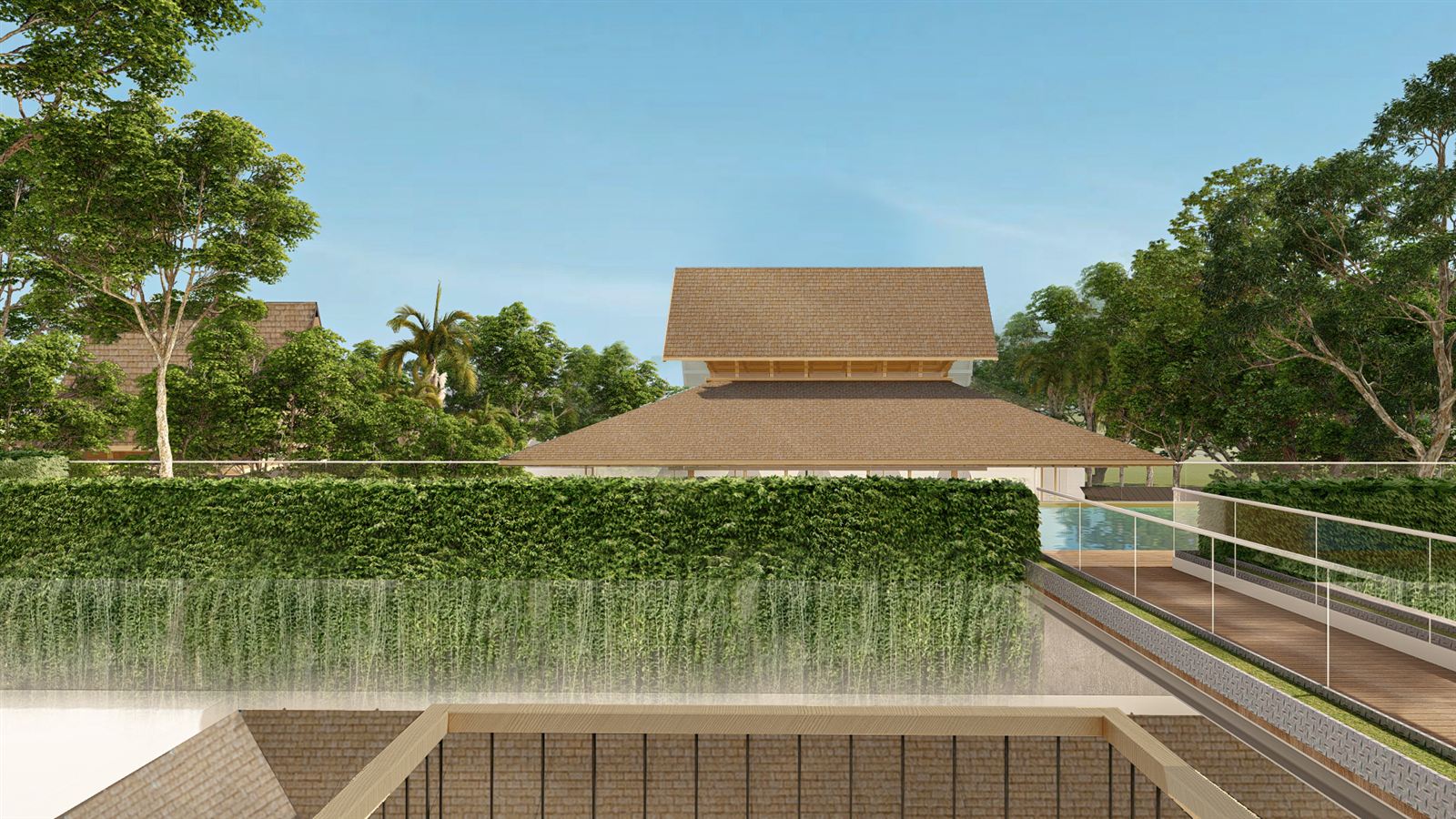 Swimming pool among gardens